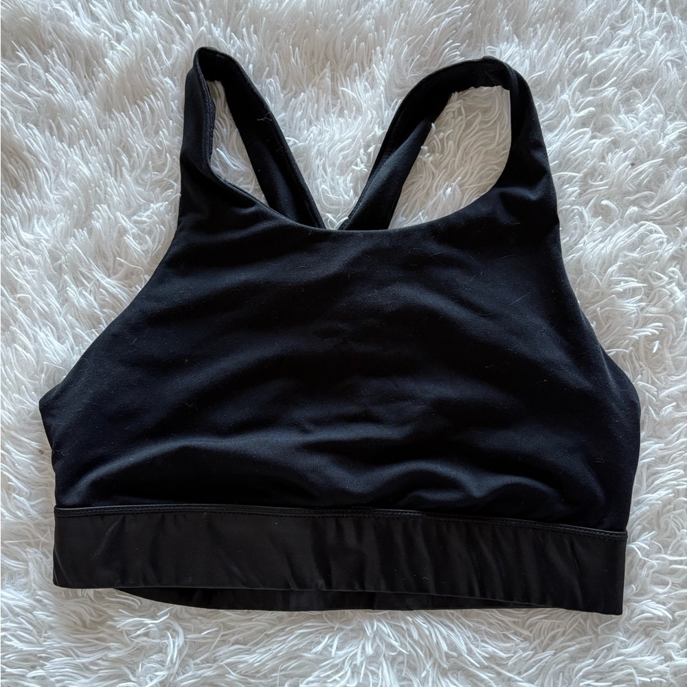 Fabletics black longline sports bra- size L